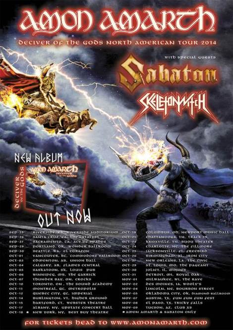 Amon Amarth, Skeletonwitch, Sabaton Fall Tour