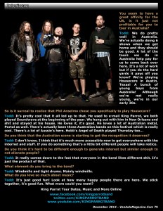 Interview with King Parrot - December 2014 Vandala