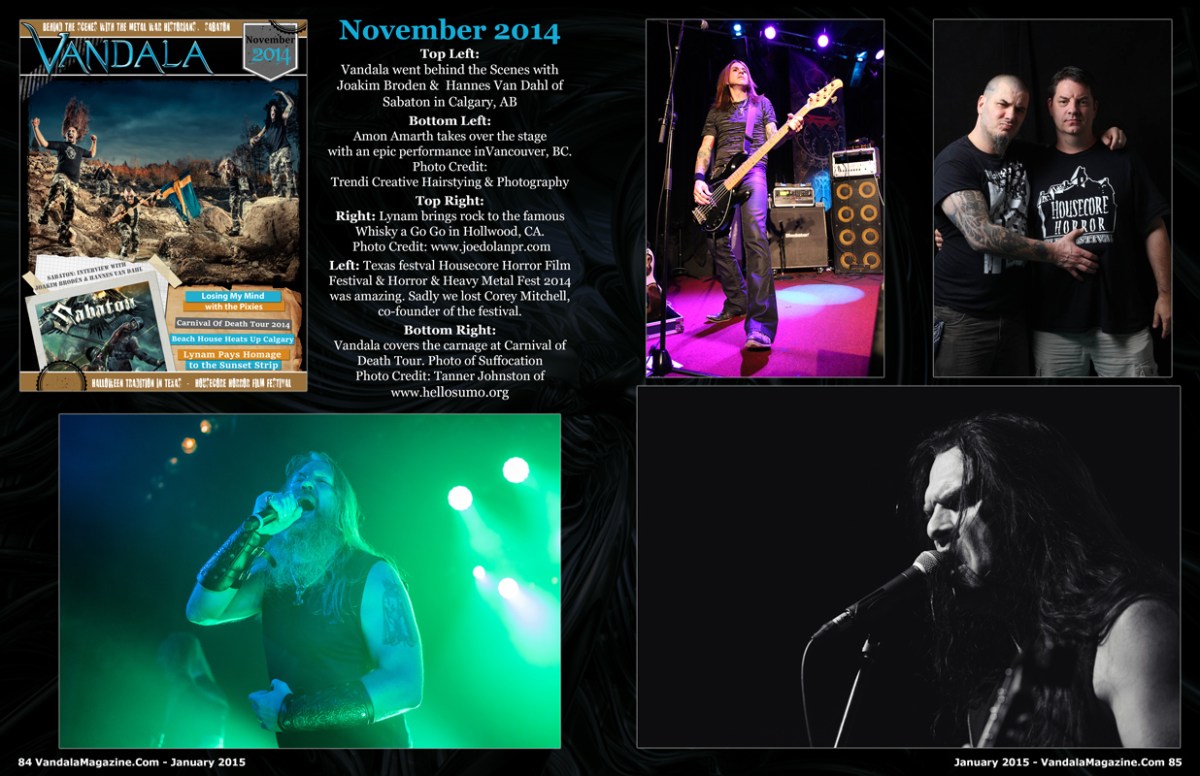 January 2015 Vandala Magazine Photo Special p84 & 85 Look Back at November 2014