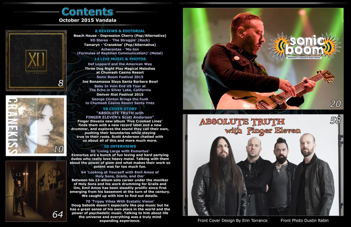 October 2015 Vandala Magazine Contents