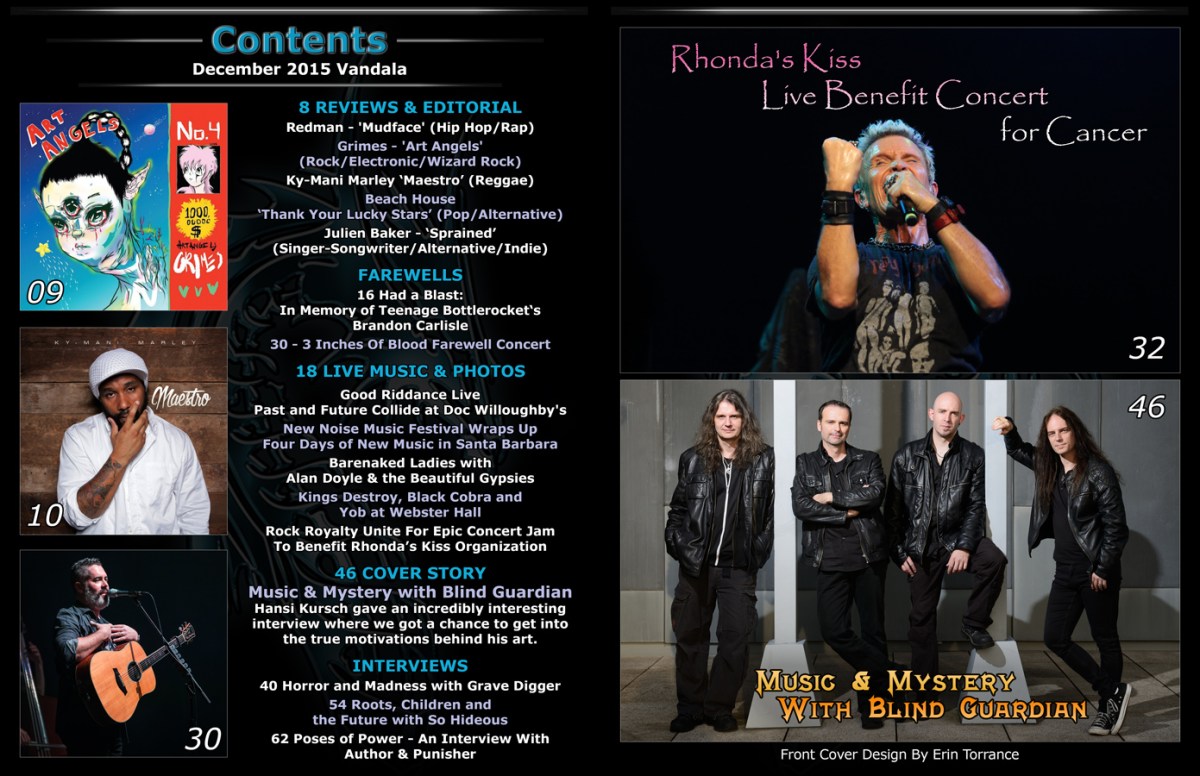 December 2015 Vandala Magazine Content