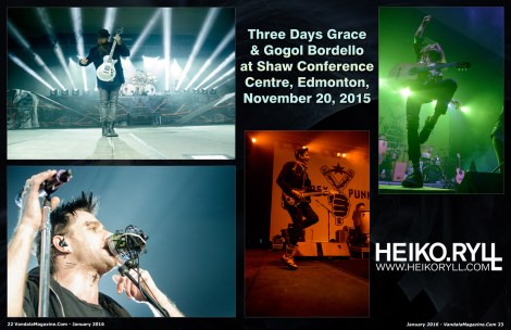 Jan 2016 Vandala Magazine Three Days Grace, Gogol Bordello