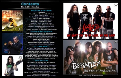 March 2016 Vandala Magazine Contents